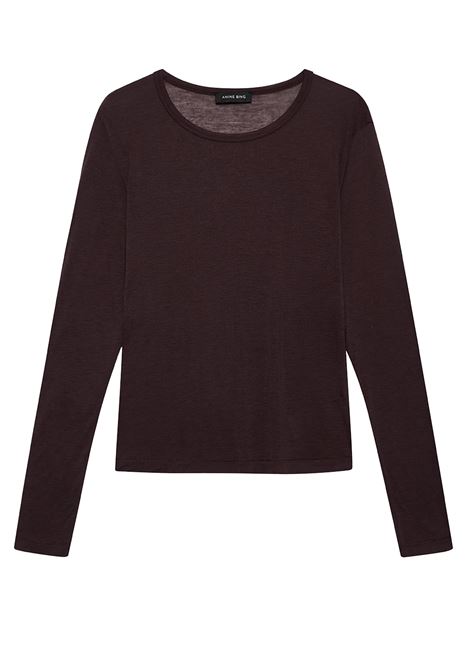 maglia sylvie l/s donna marrone scuro ANINE BING | A-08-11501BWN34